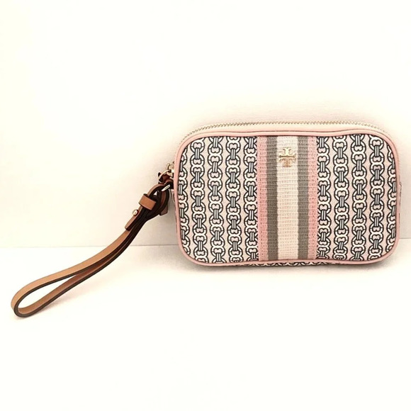 Tory Burch Other - Tory Burch Gemini Link Wristlet Coastal Pink Gold Hardware H:4.2", L 7.2"